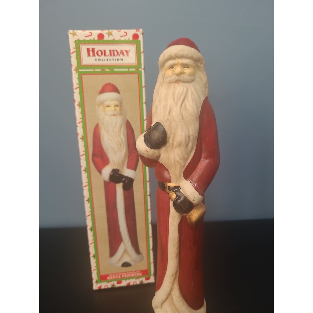 Ceramic Holiday Collection Skinny Santa With Bell Figurine
